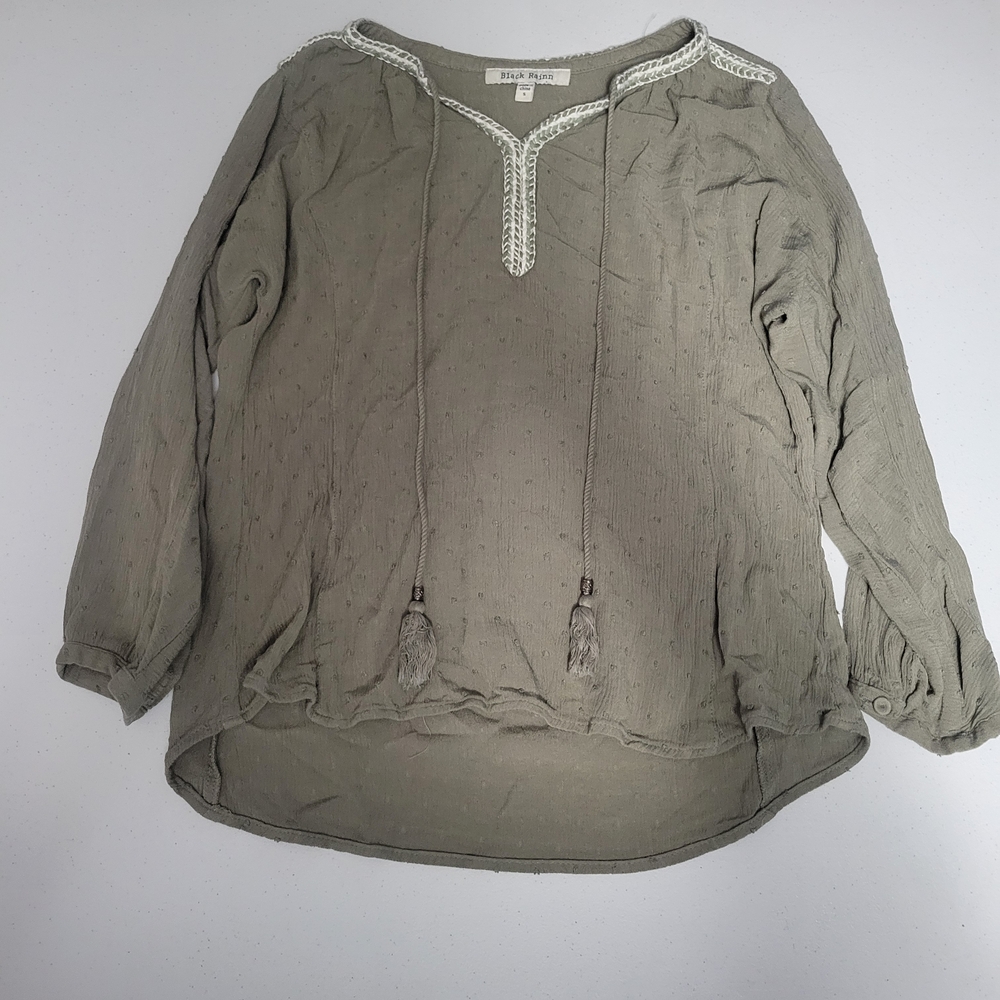 Black Rainn Green Blouse Size S